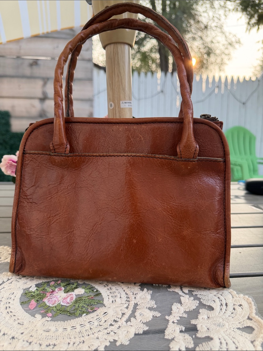 VTG PATRICIA NASH brown Leather handbag